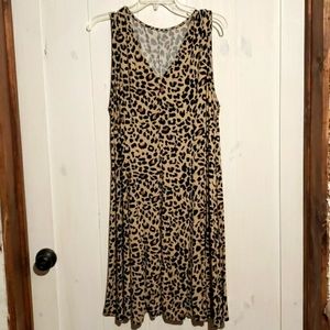 Women's XL: Faux Leopard  Sleeveless Dress